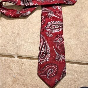 Stacey Adams Paisley Red and Silver Men's Tie